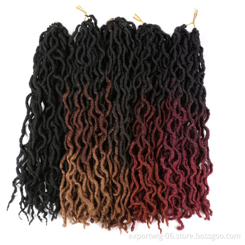 Gypsy Locs Wavy Nu Gypsy Faux Locs Crochet Hair Extensions Gypsy Locks Solid And Ombre Color Synthetic Hair For Braiding 18 Inch